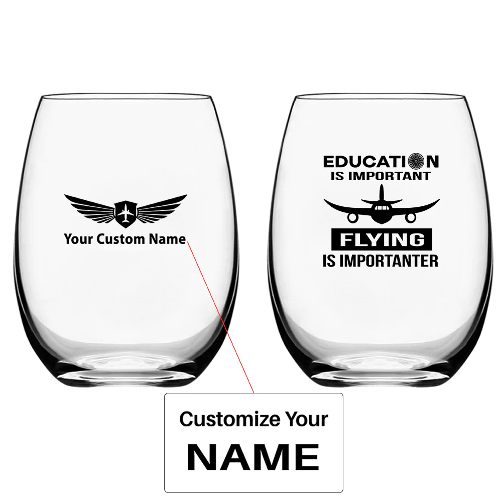 Flying is Importanter Designed Water & Drink Glasses