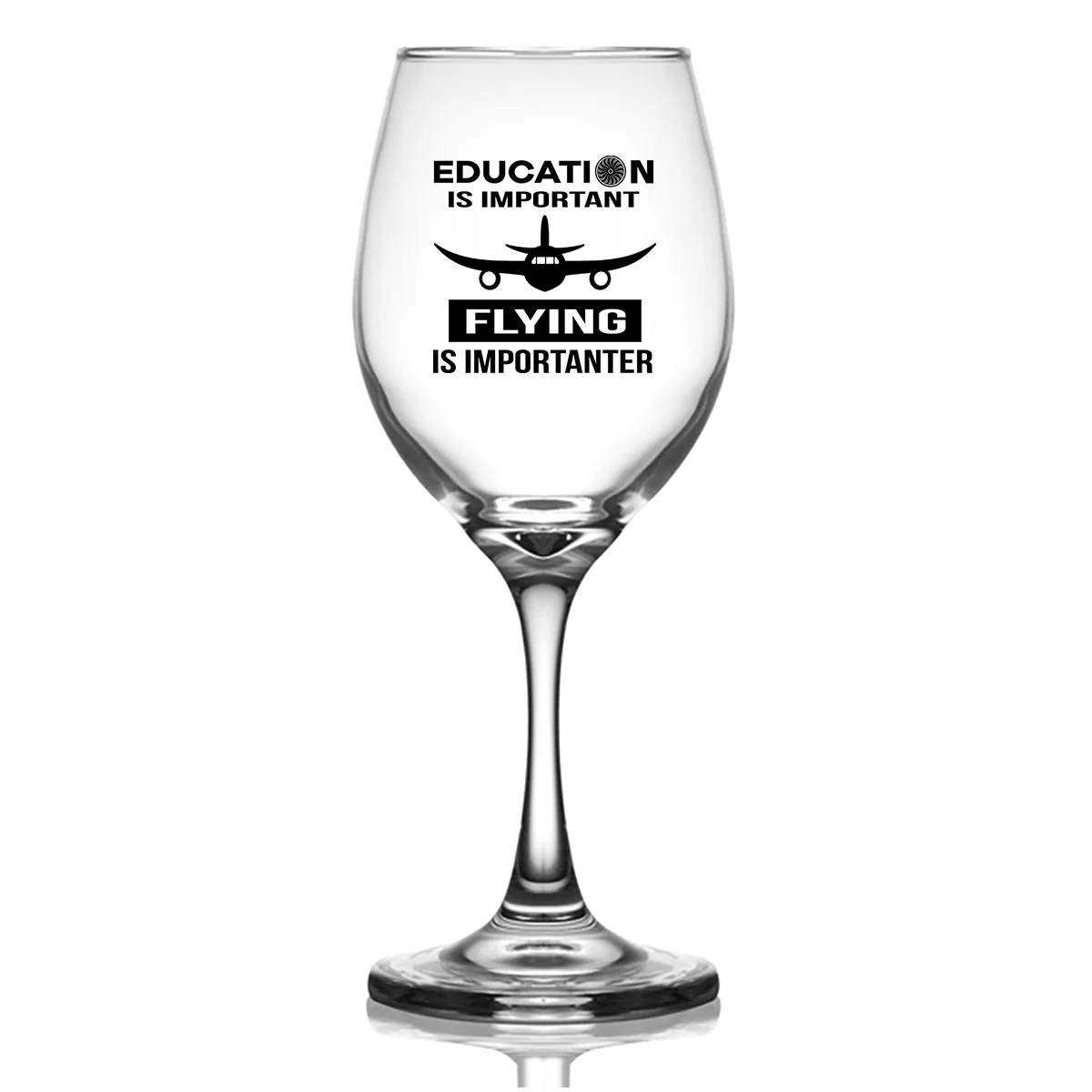 Flying is Importanter Designed Wine Glasses - Image 2