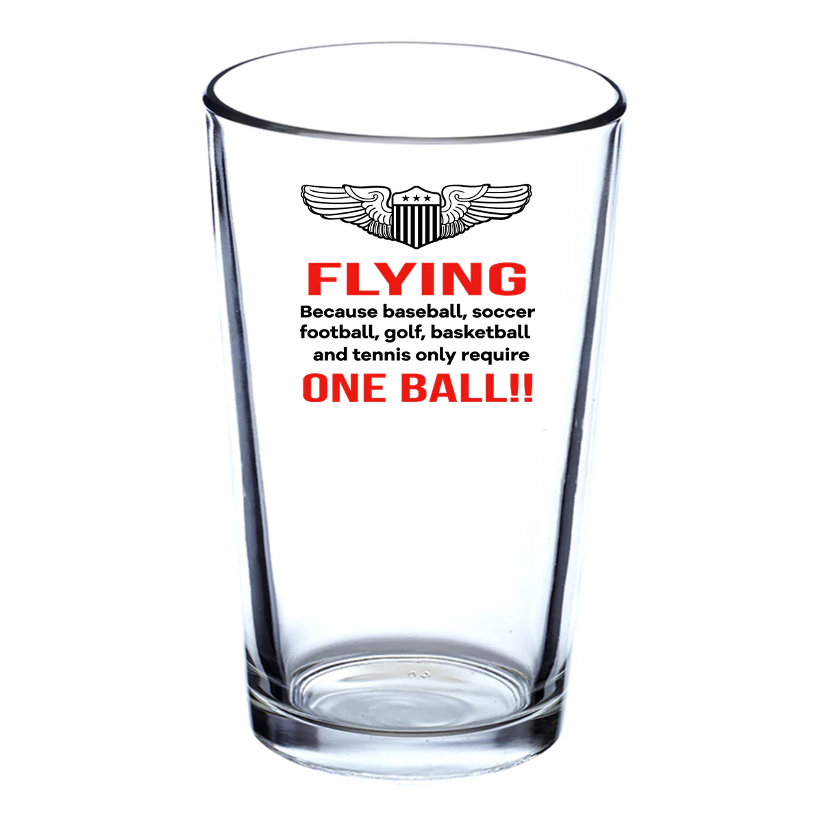 Flying One Ball Designed Beer & Water Glasses - Image 2