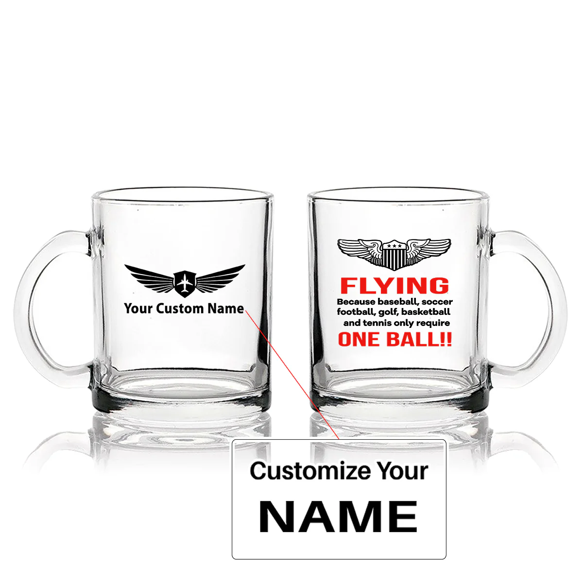 Flying One Ball Designed Coffee & Tea Glasses