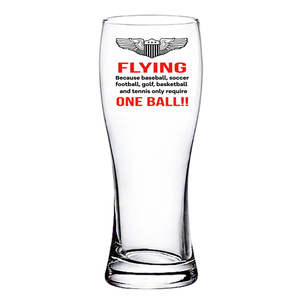 Flying One Ball Designed Pilsner Beer Glasses - Image 2