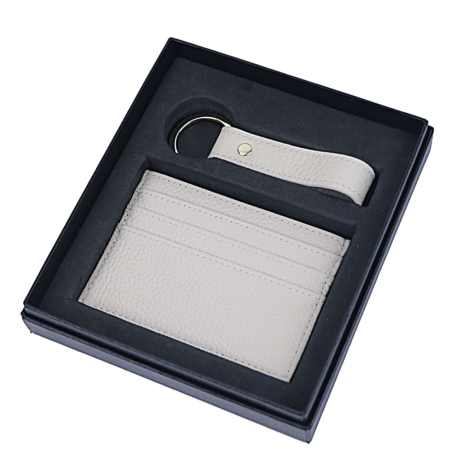 Genuine Leather Cardholder Key Ring Gift Box Set - Image 11
