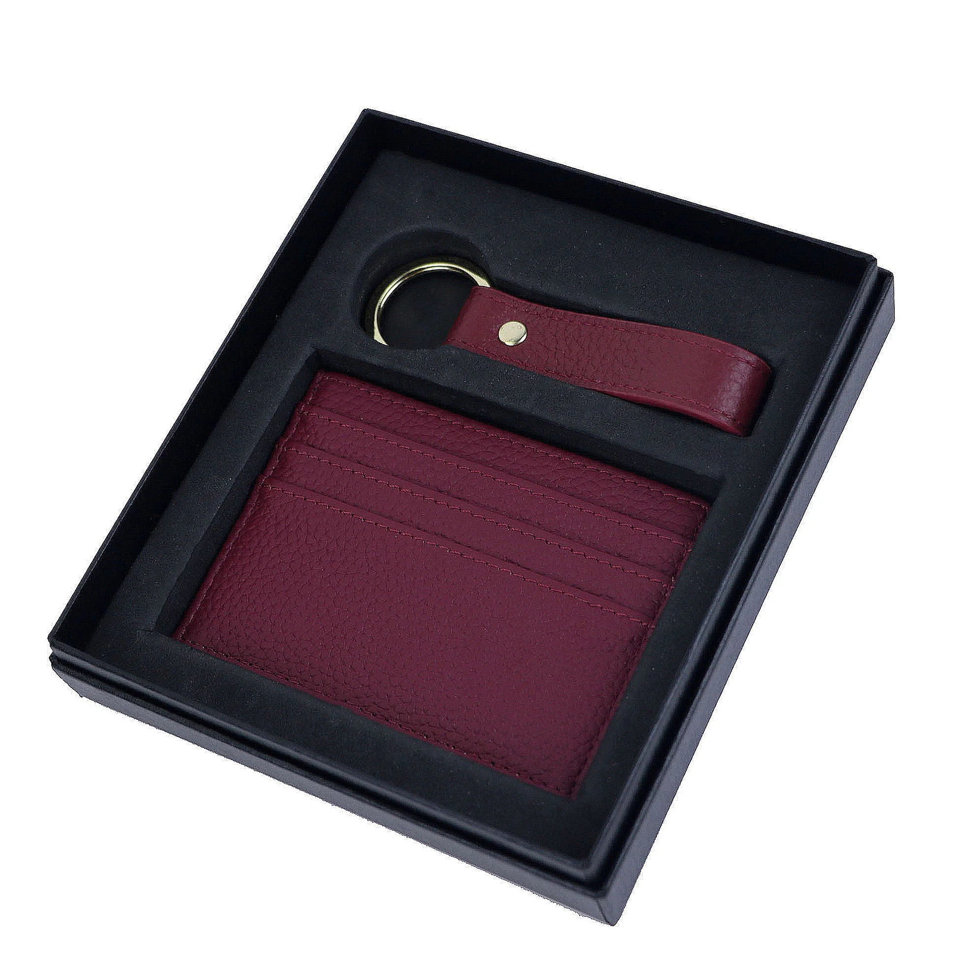 Genuine Leather Cardholder Key Ring Gift Box Set - Image 16