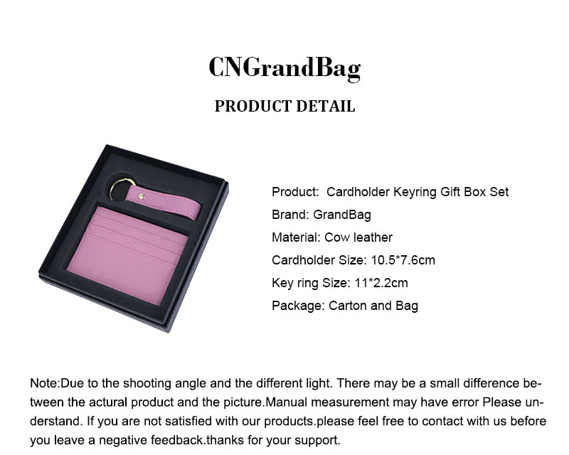 Genuine Leather Cardholder Key Ring Gift Box Set - Image 21