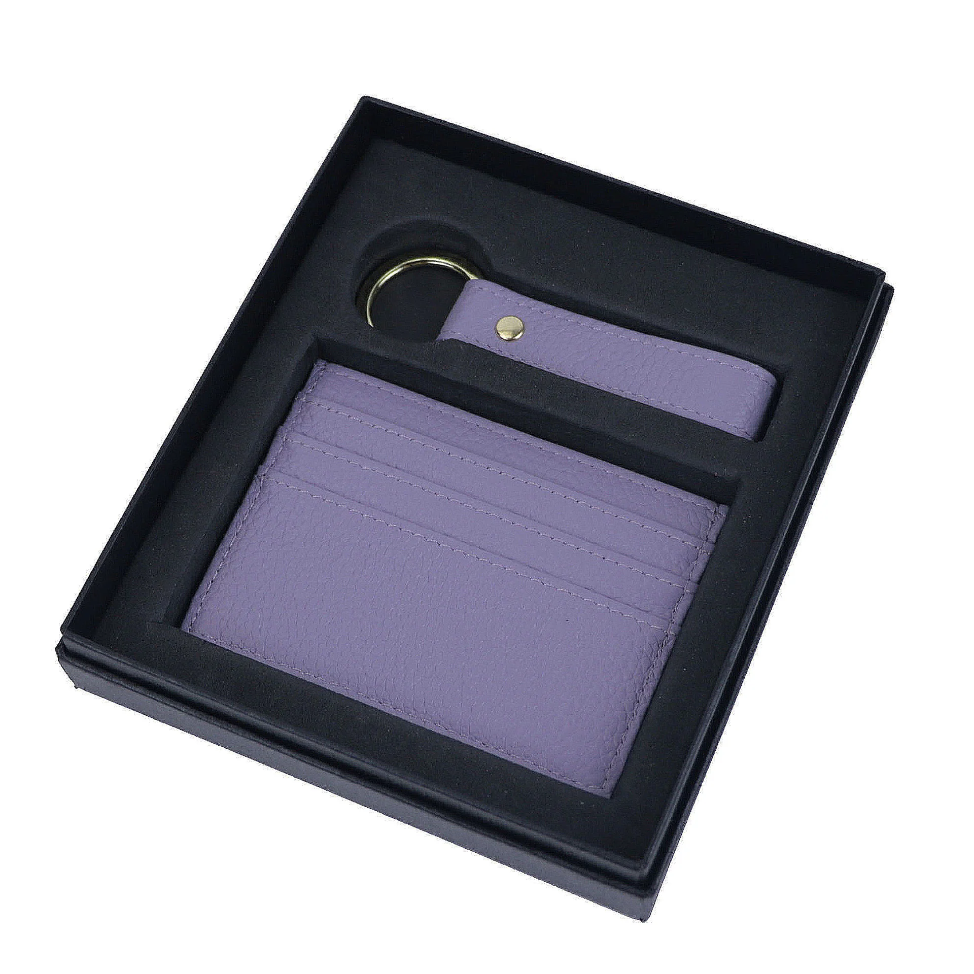 Genuine Leather Cardholder Key Ring Gift Box Set - Image 4