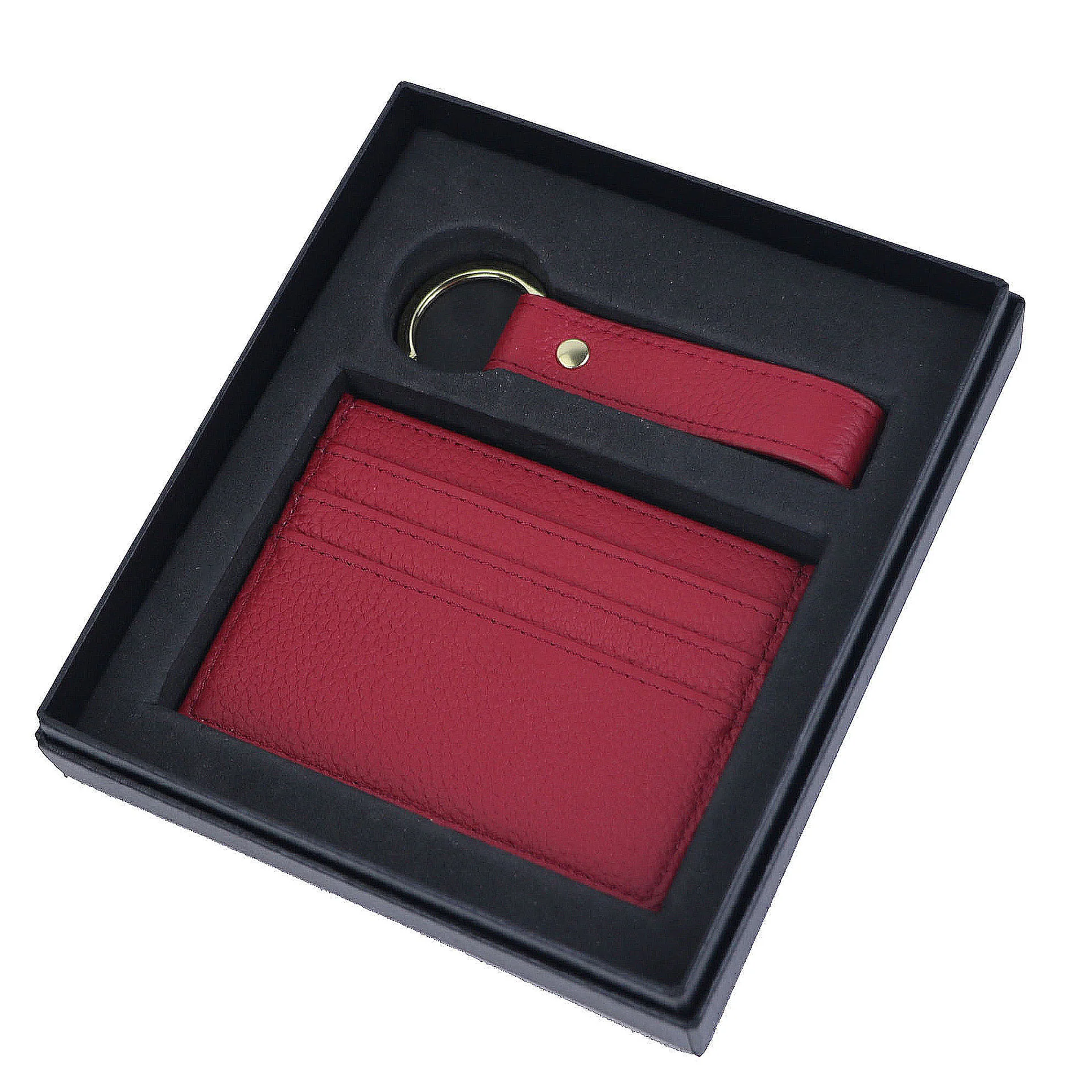 Genuine Leather Cardholder Key Ring Gift Box Set - Image 6