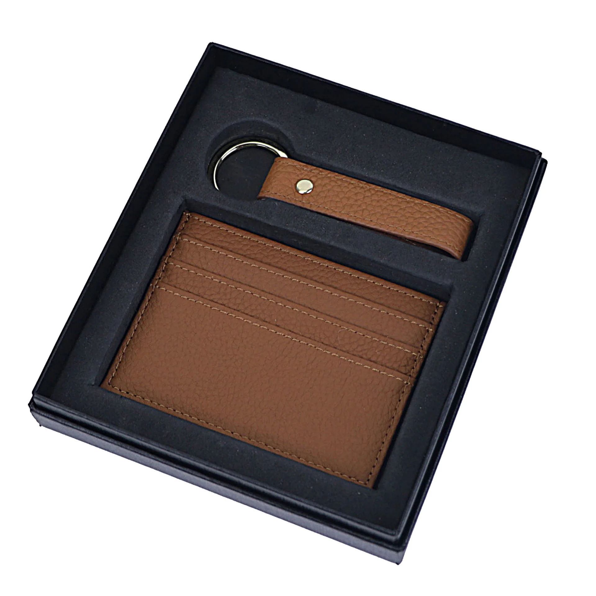 Genuine Leather Cardholder Key Ring Gift Box Set - Image 7