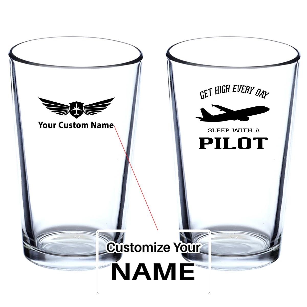 Get High Every Day Sleep With A Pilot Designed Beer & Water Glasses