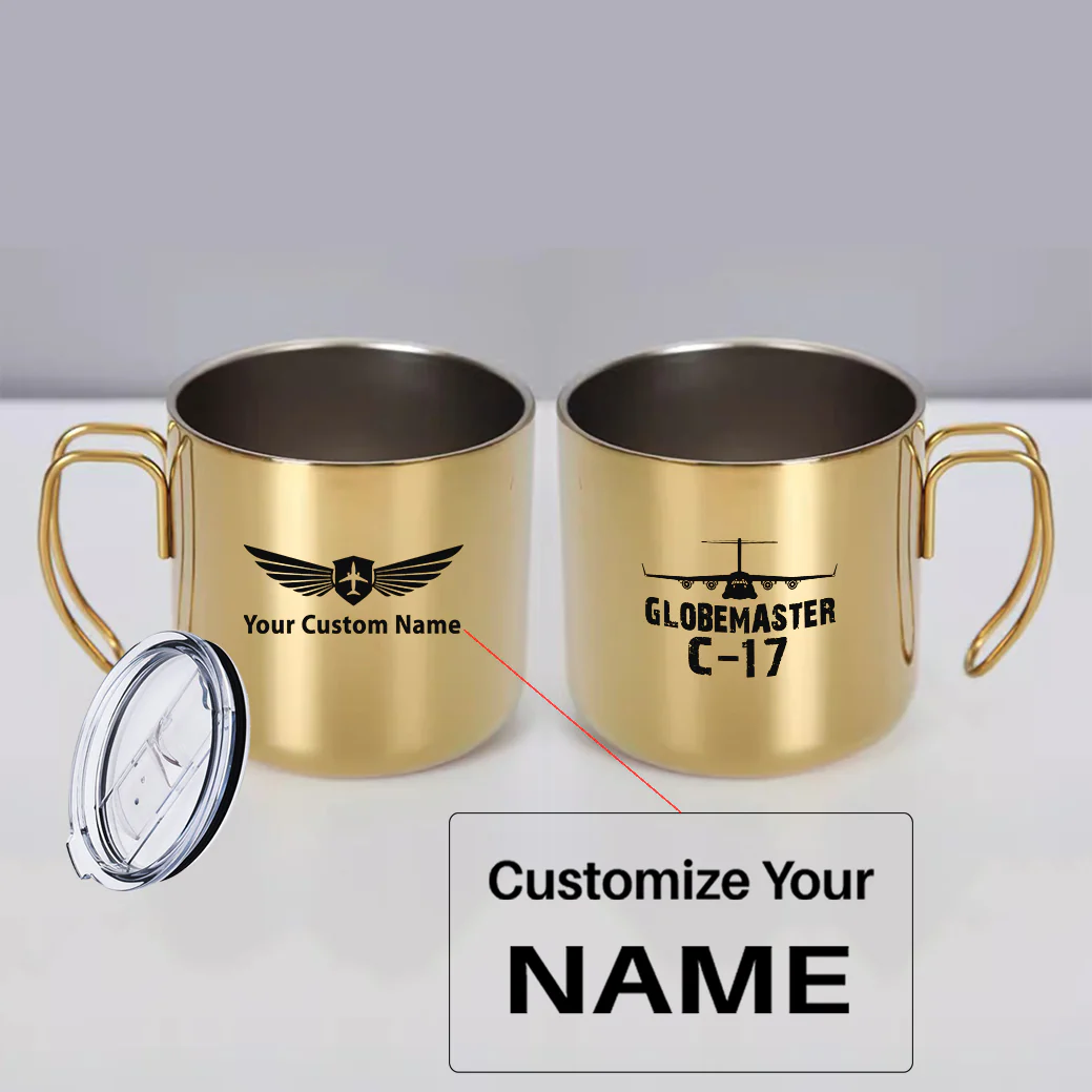 GlobeMaster C-17 & Plane Designed Stainless Steel Portable Mugs - Image 5