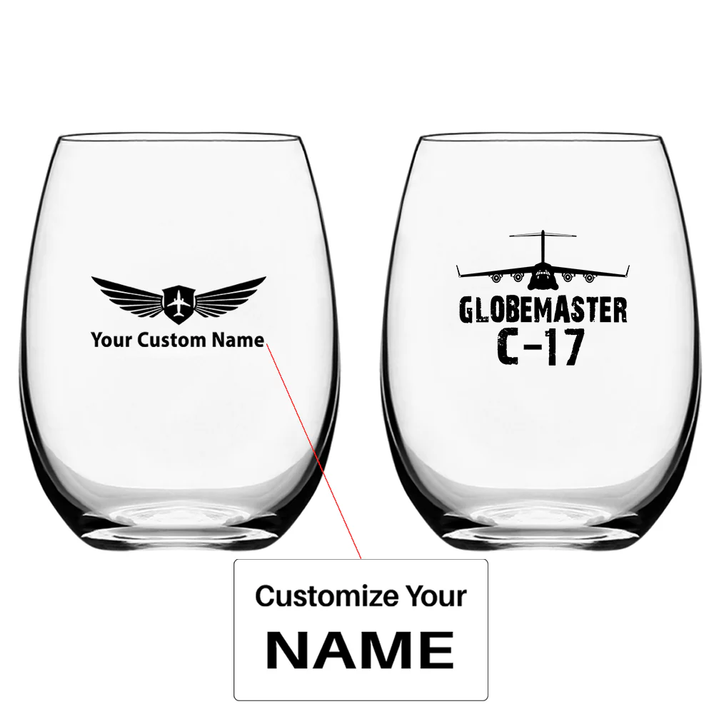 GlobeMaster C-17 & Plane Designed Water & Drink Glasses