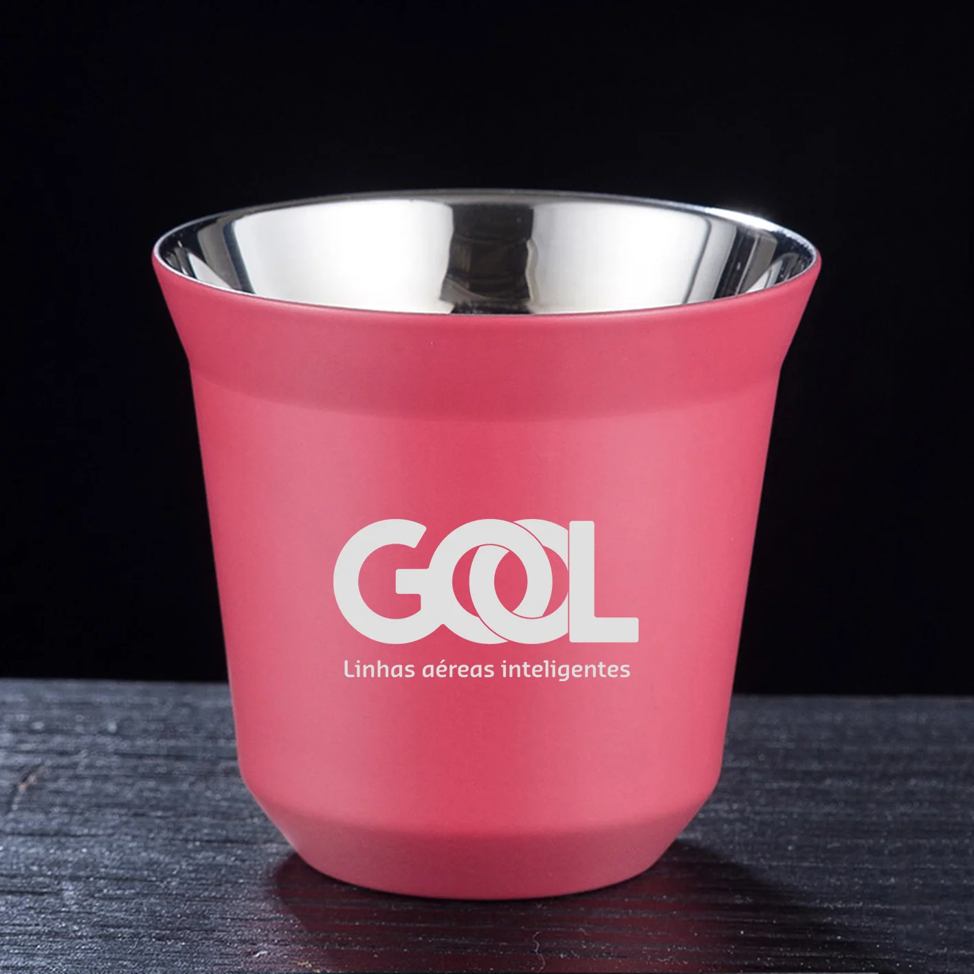 Gol Linhas Aéreas Inteligentes Designed Double Wall Stainless Steel Coffee Mugs - Image 12