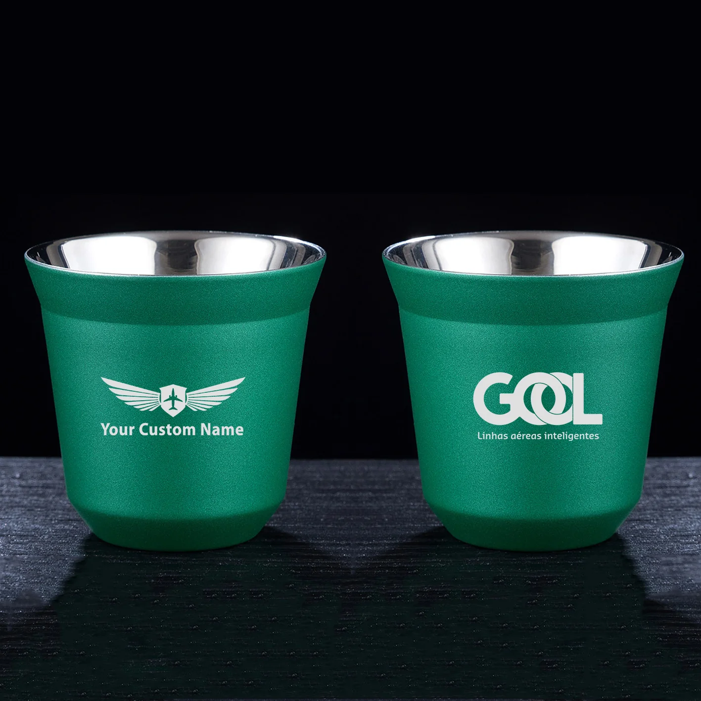 Gol Linhas Aéreas Inteligentes Designed Double Wall Stainless Steel Coffee Mugs - Image 13