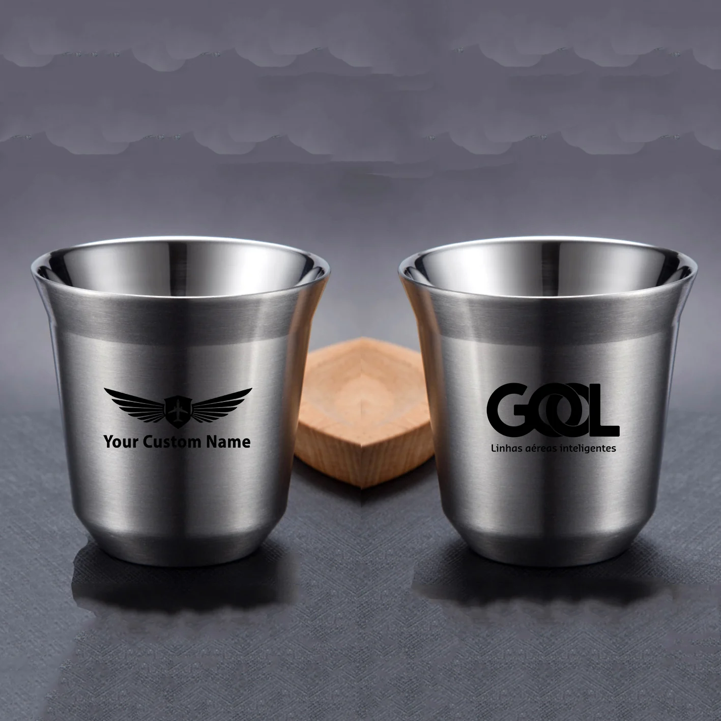 Gol Linhas Aéreas Inteligentes Designed Double Wall Stainless Steel Coffee Mugs - Image 15