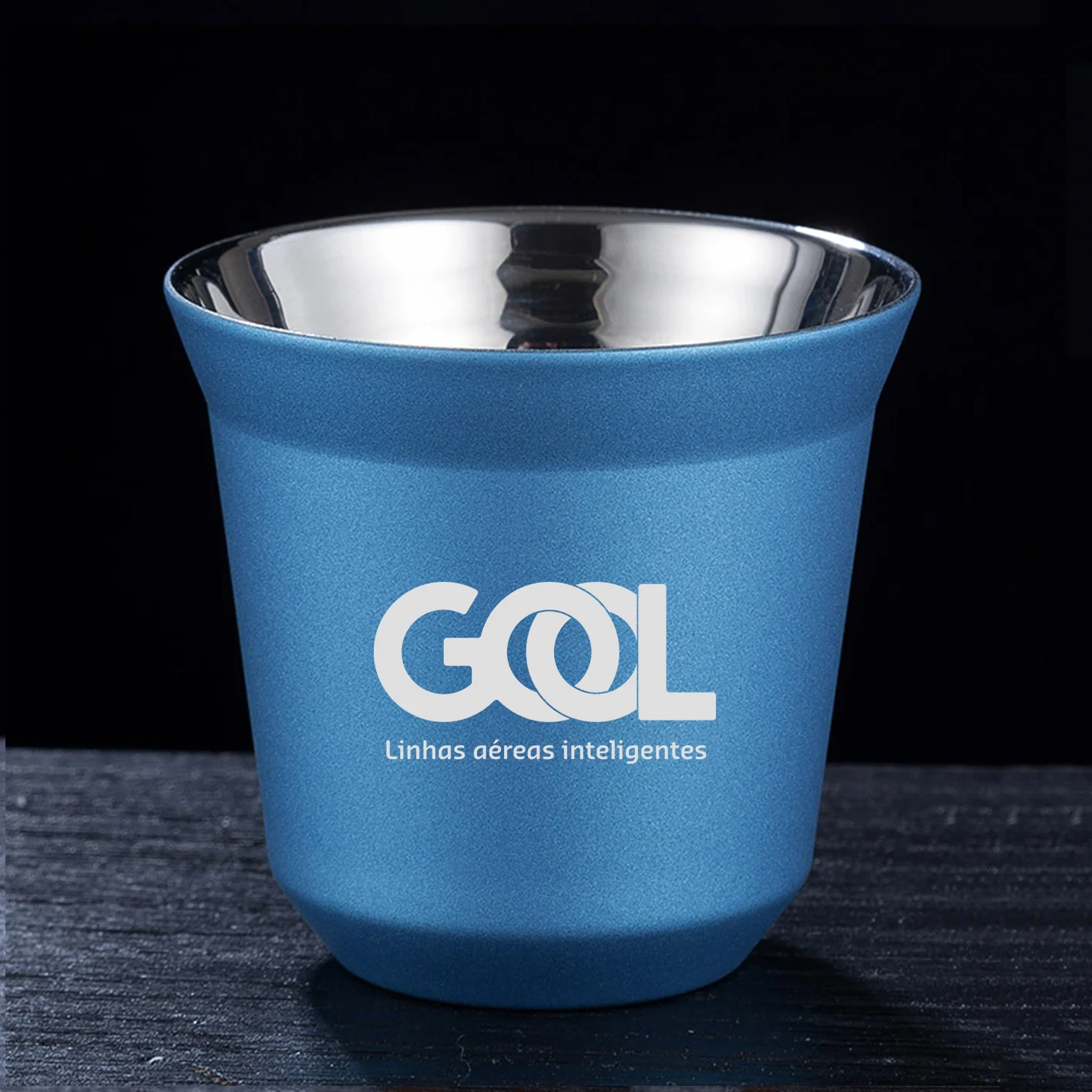 Gol Linhas Aéreas Inteligentes Designed Double Wall Stainless Steel Coffee Mugs - Image 6