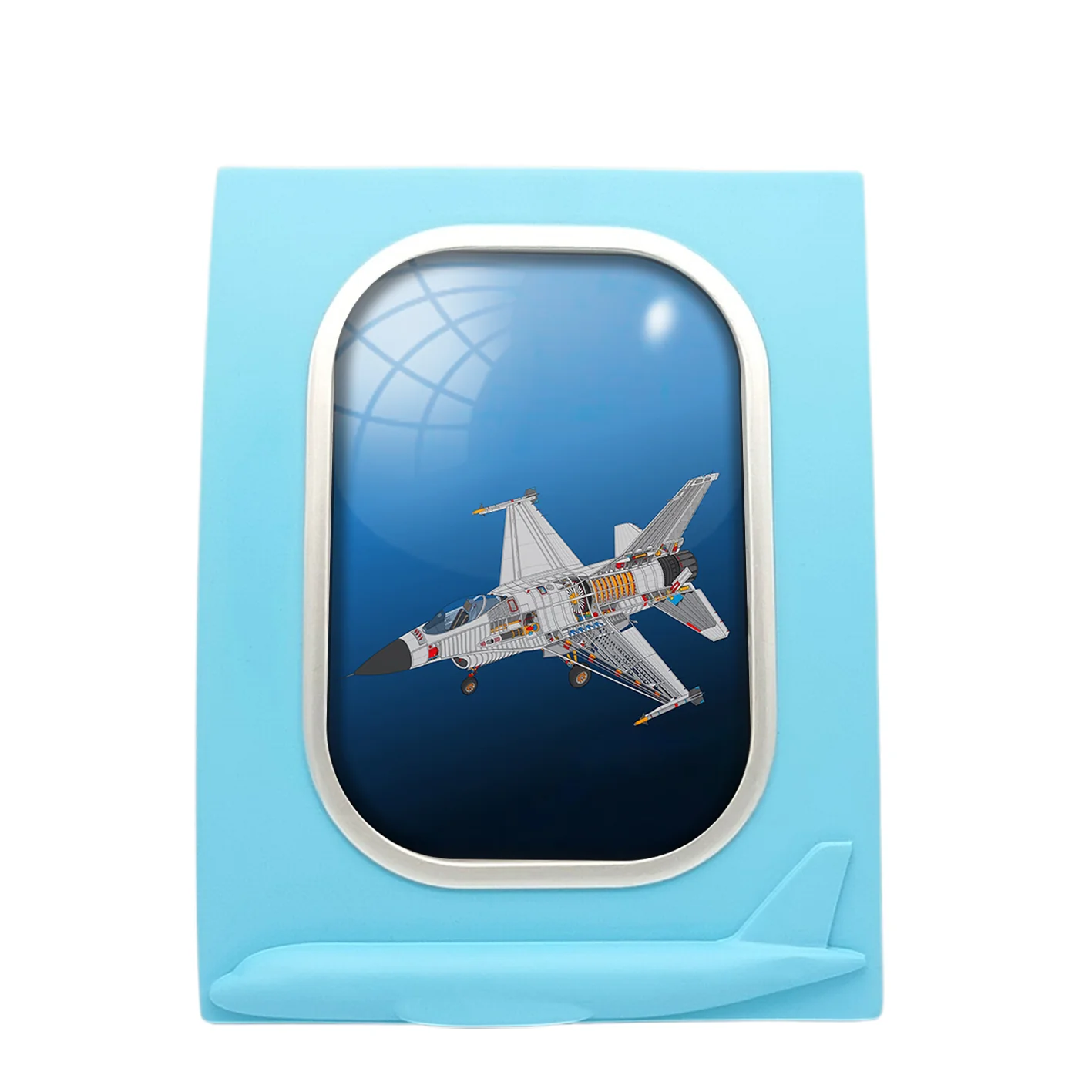 Graphical Fighting Falcon F16 Designed Airplane Window Photo Frame