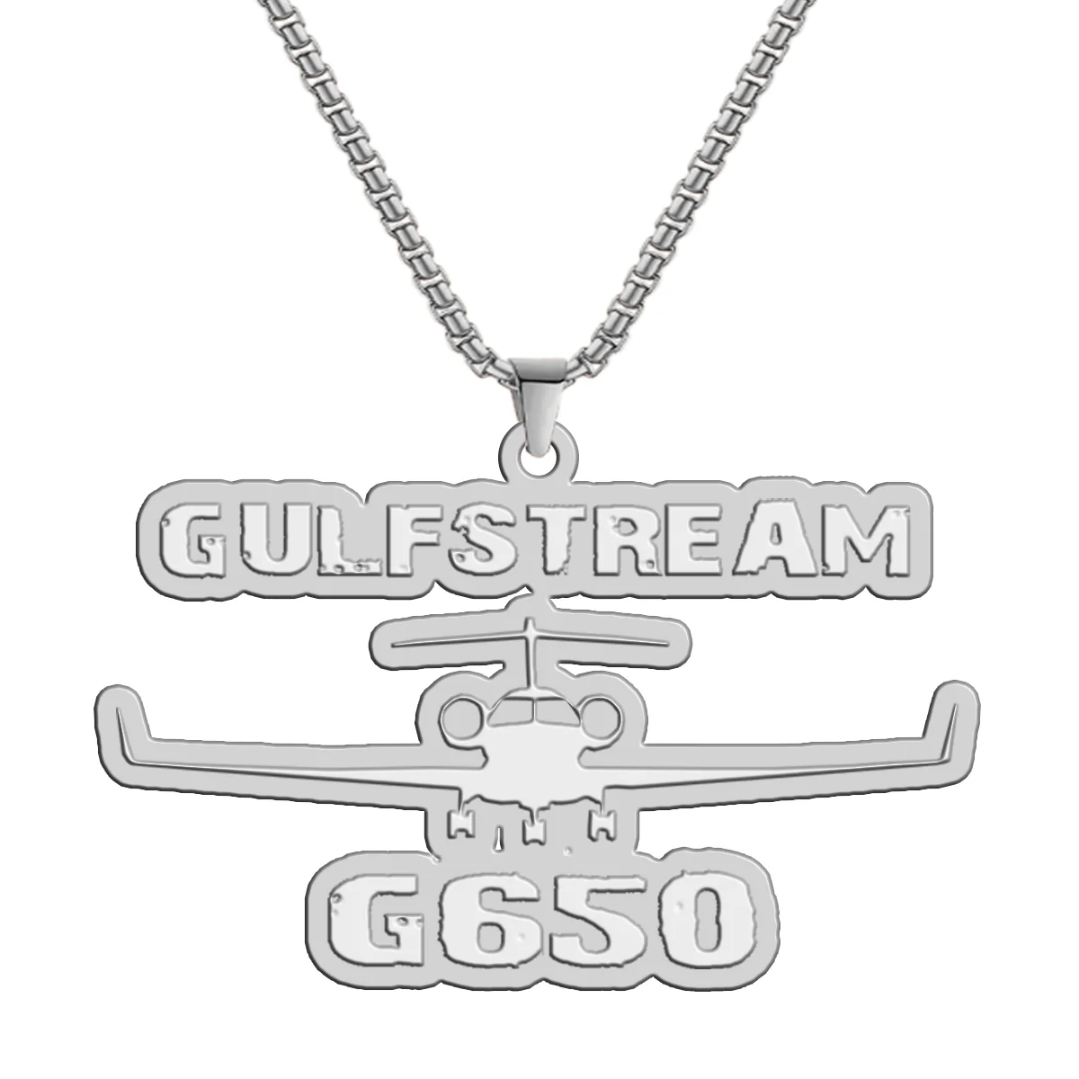 Gulfstream G650 & Plane Designed Hollow Necklac - Image 2