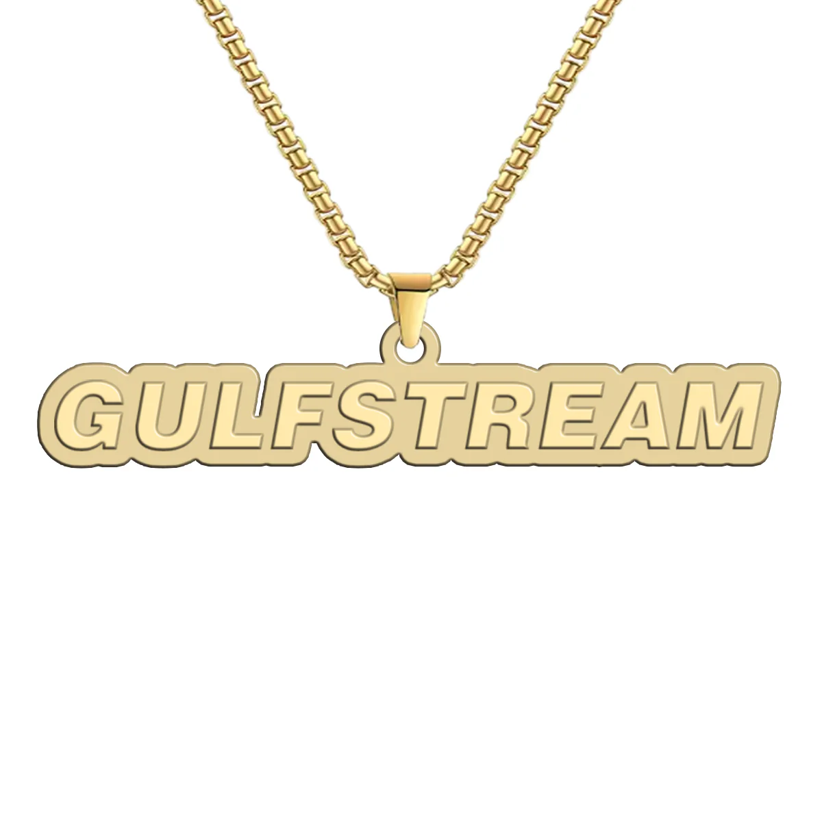 Gulfstream & Text Designed Hollow Necklac