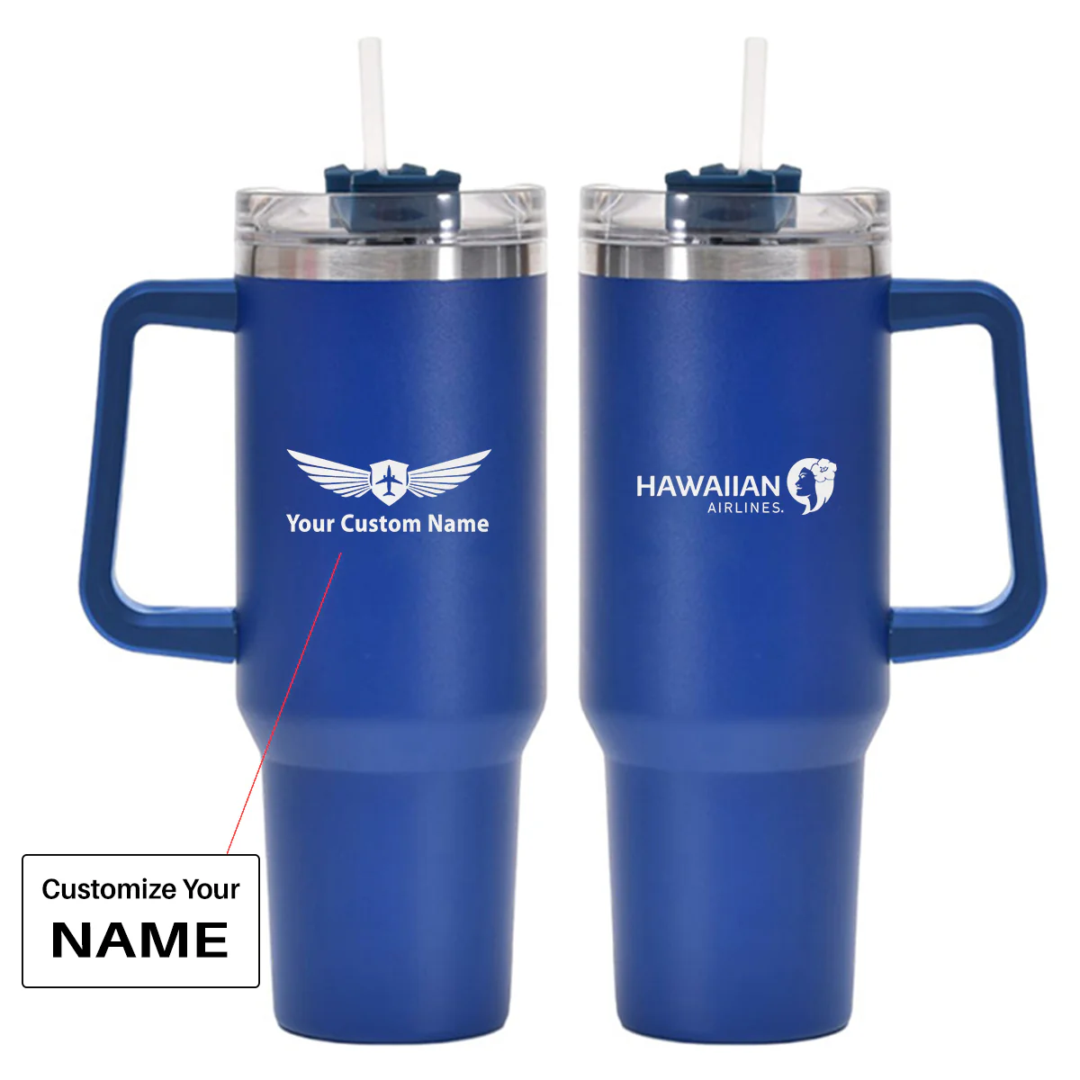 Hawaiian Airlines Designed 40oz Stainless Steel Car Mug With Holder - Image 3