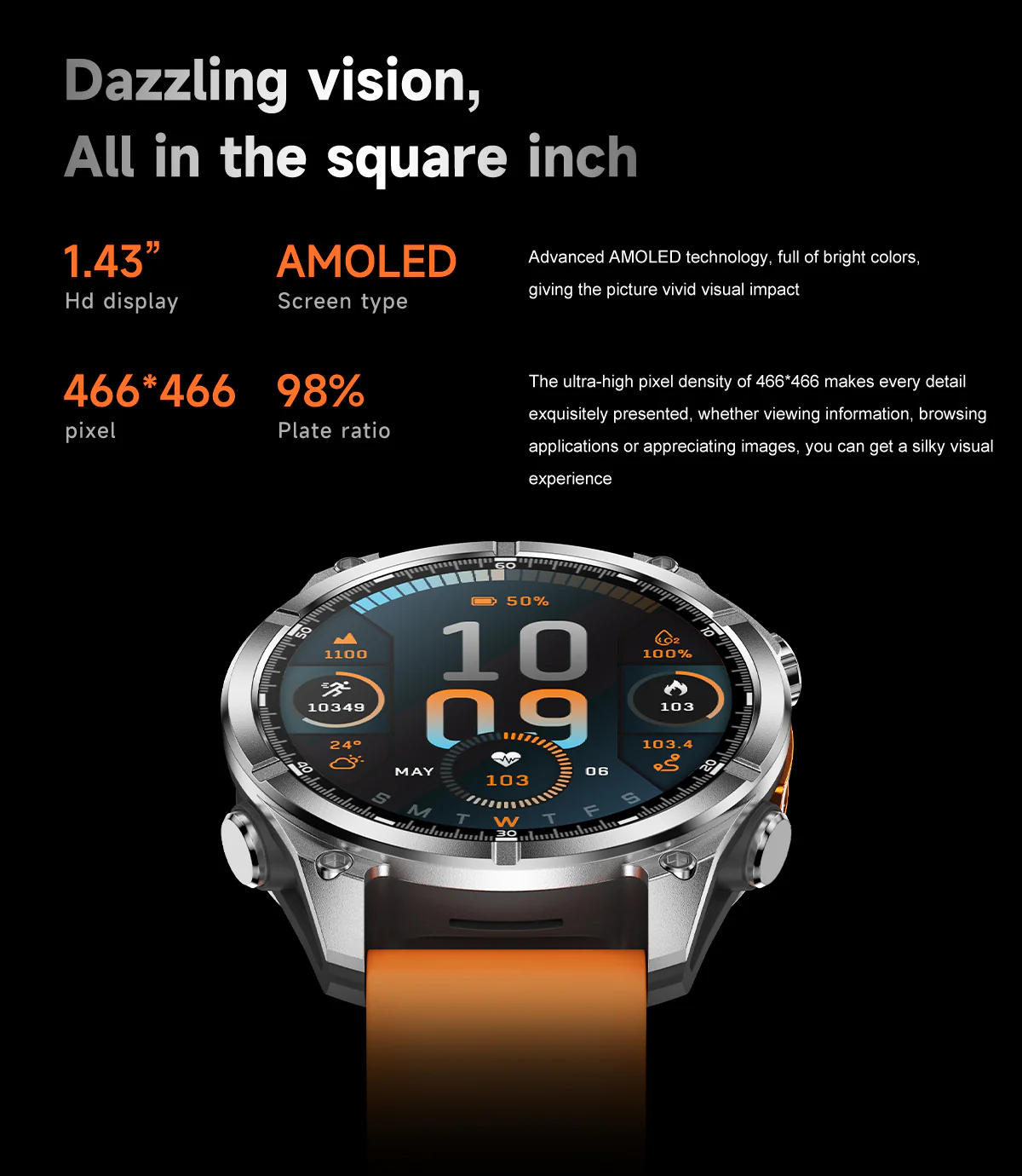 HD300 Sports Smart Watch: 1.43" HD AMOLED, GPS Tracking, Bluetooth Call, 5ATM Waterproof - Image 23