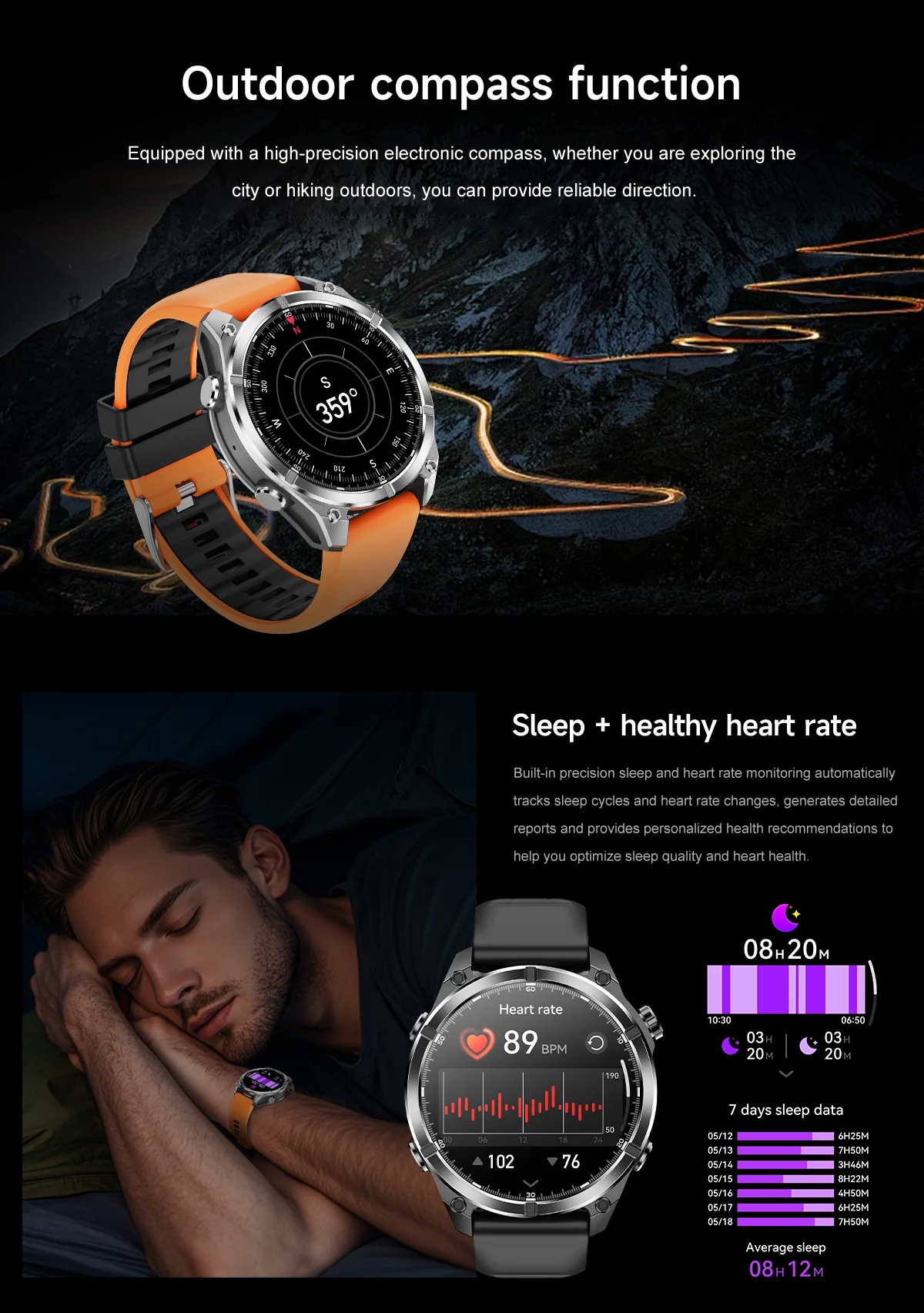 HD300 Sports Smart Watch: 1.43" HD AMOLED, GPS Tracking, Bluetooth Call, 5ATM Waterproof - Image 7