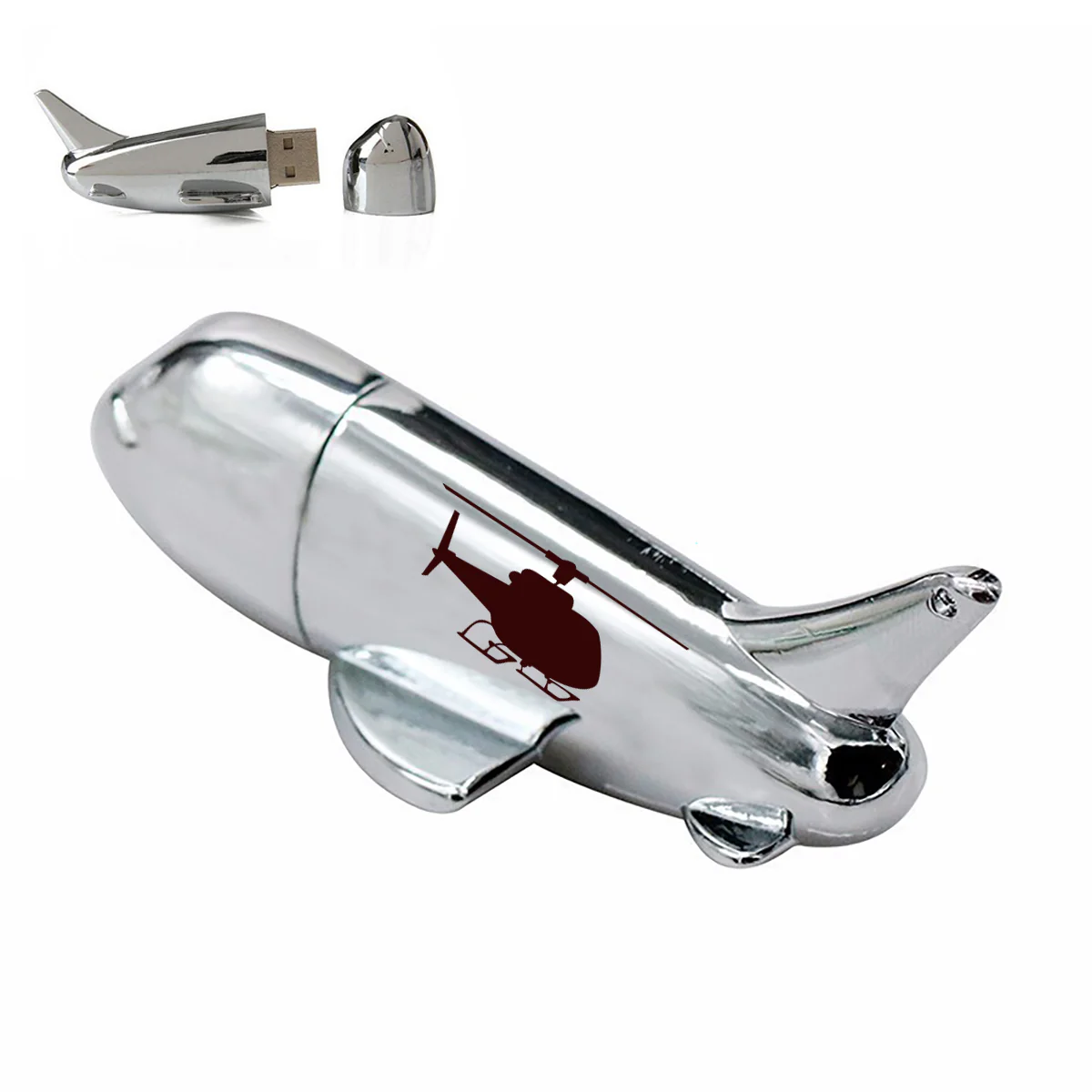 Helicopter Designed Airplane Shape USB Drives - Image 2