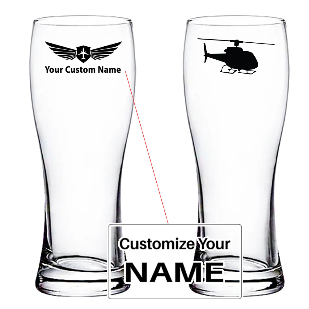 Helicopter Designed Pilsner Beer Glasses