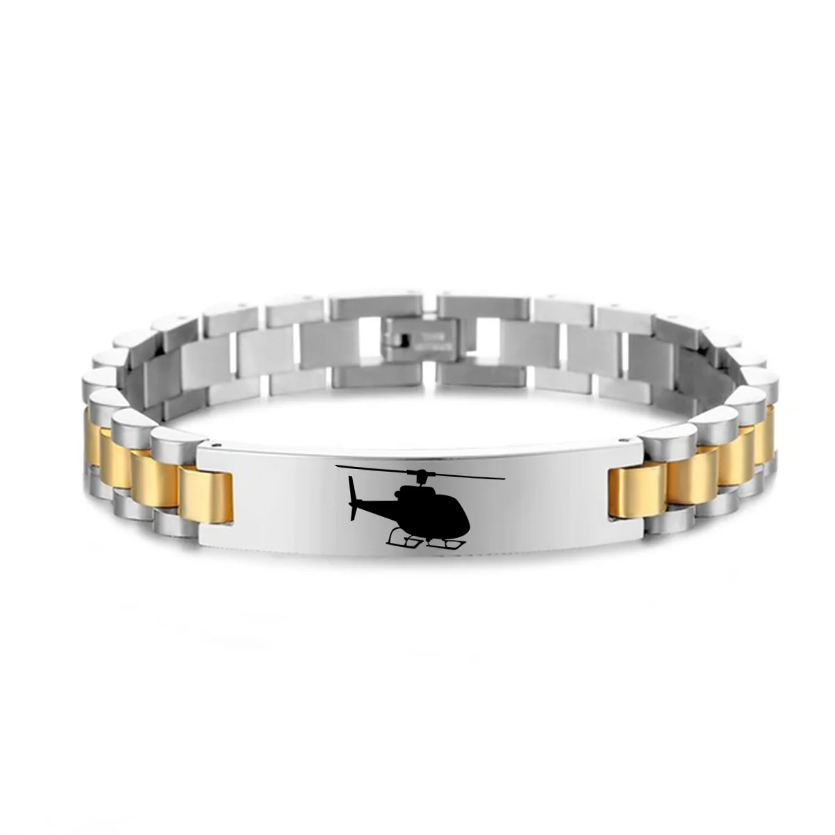 Helicopter Designed Stainless Steel Chain Bracelets - Image 3