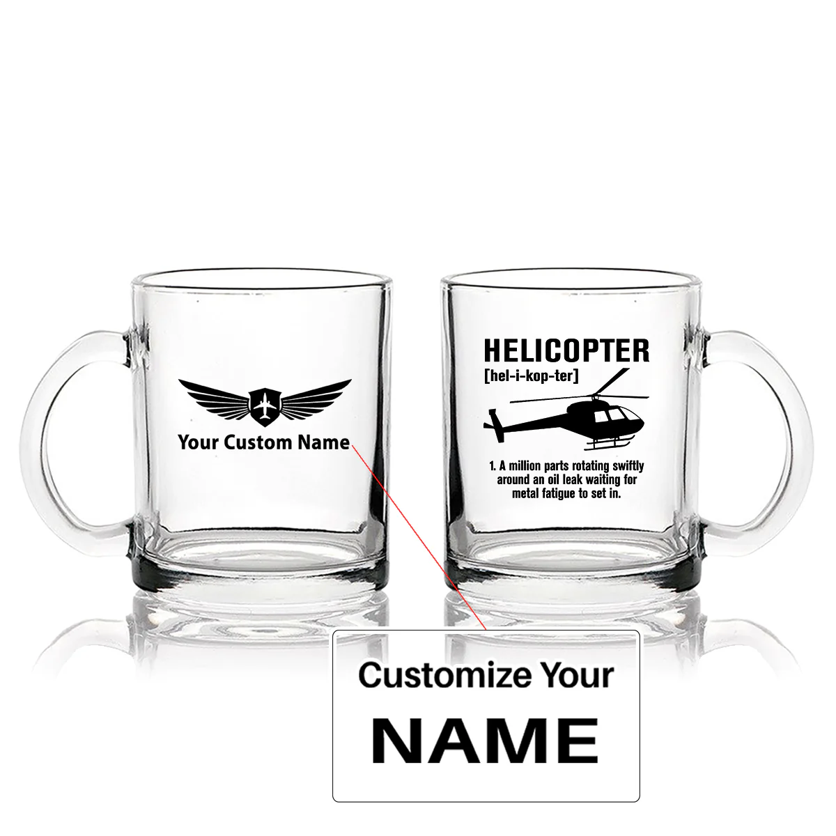 Helicopter [Noun] Designed Coffee & Tea Glasses