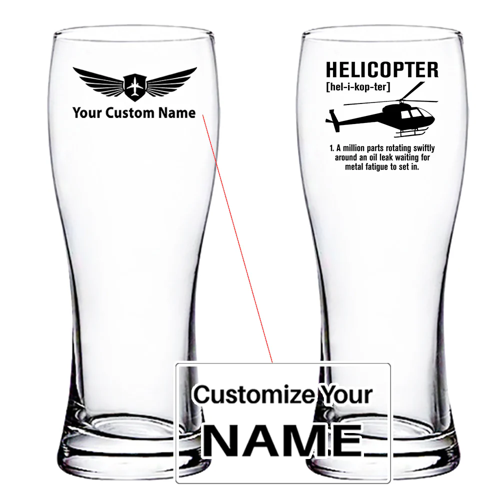 Helicopter [Noun] Designed Pilsner Beer Glasses