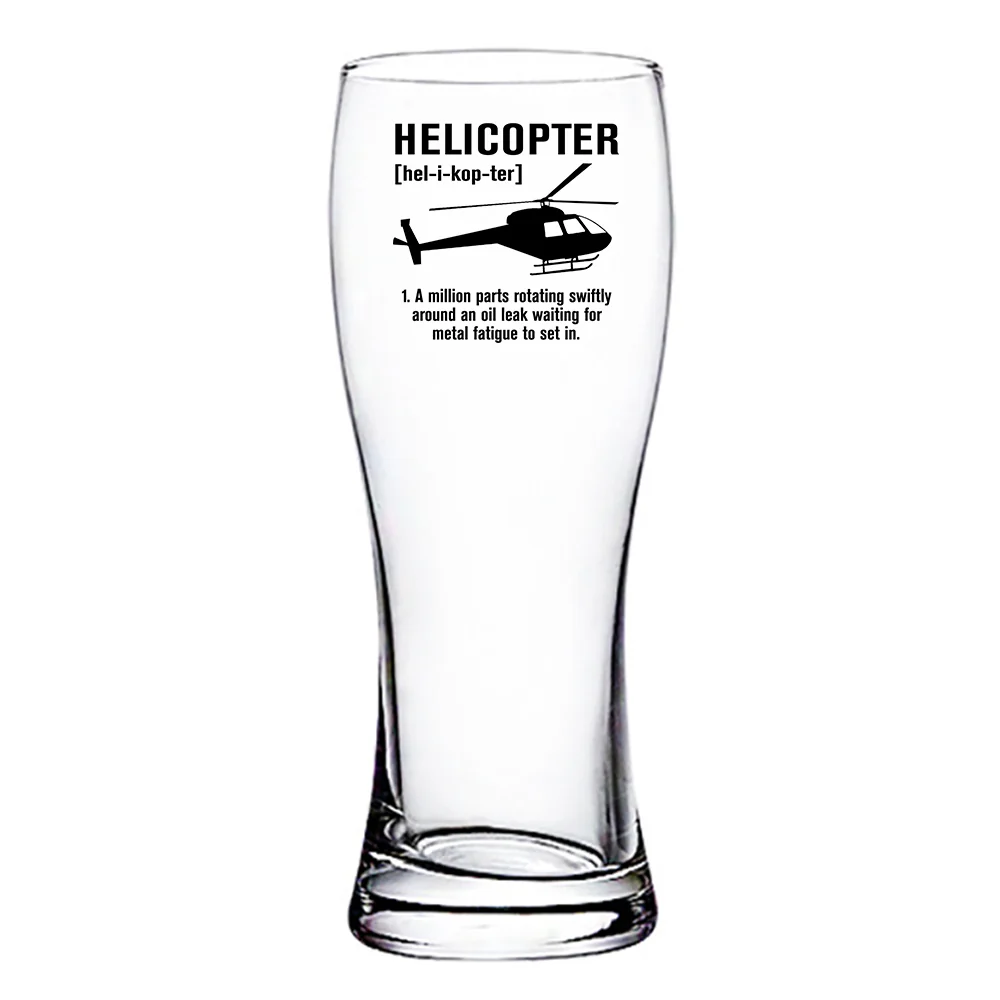Helicopter [Noun] Designed Pilsner Beer Glasses - Image 2
