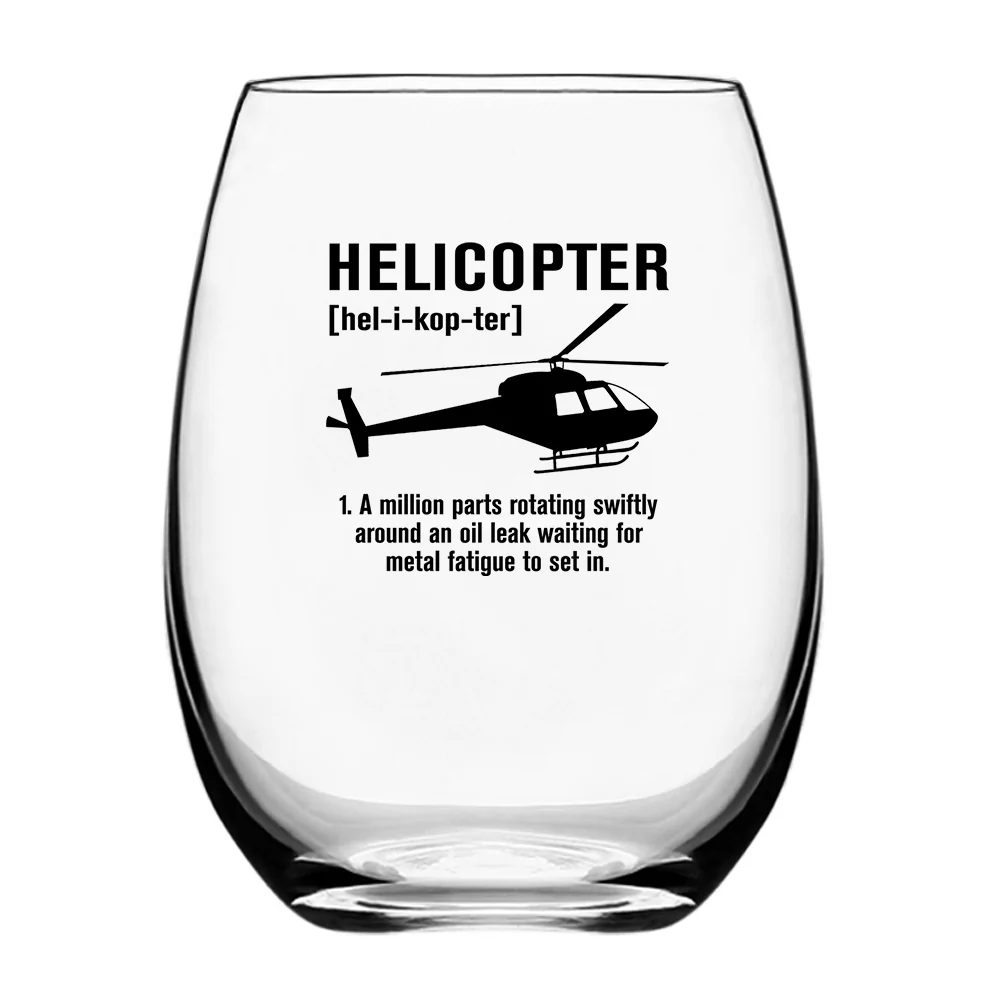 Helicopter [Noun] Designed Water & Drink Glasses - Image 2