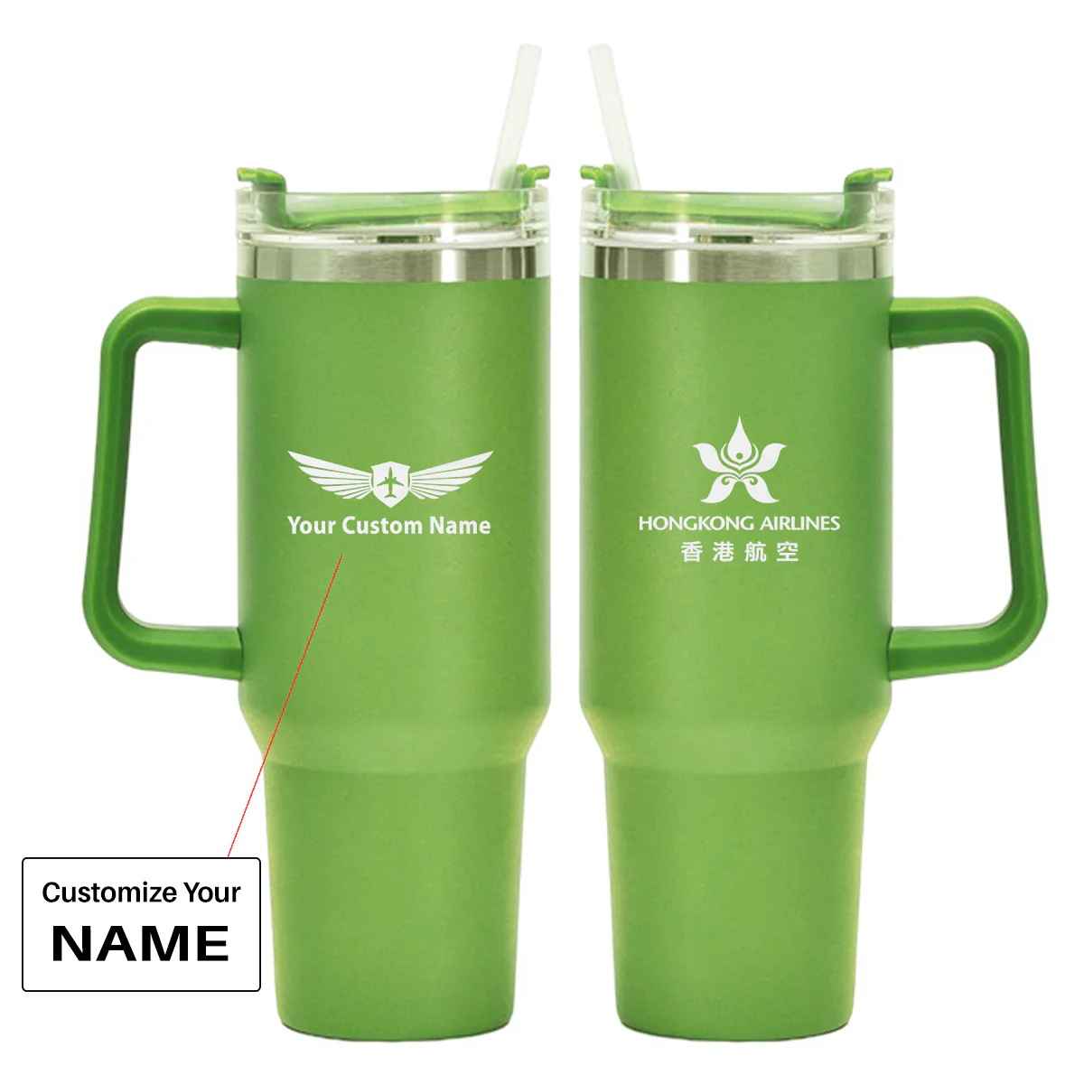 Hong Kong Airlines Designed 40oz Stainless Steel Car Mug With Holder - Image 13