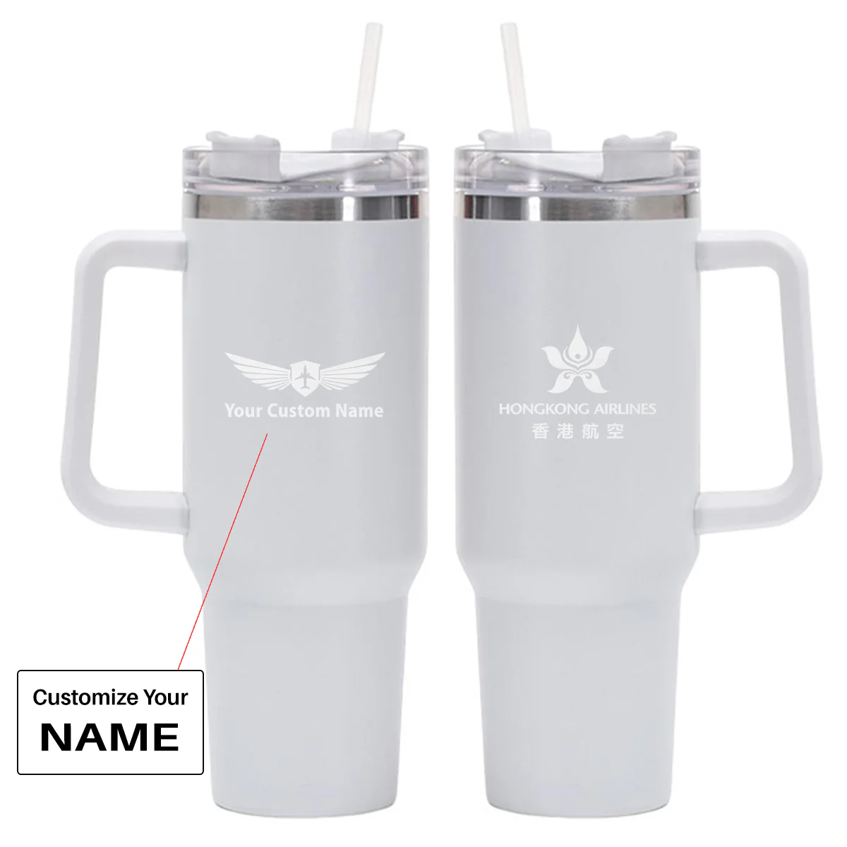 Hong Kong Airlines Designed 40oz Stainless Steel Car Mug With Holder - Image 21