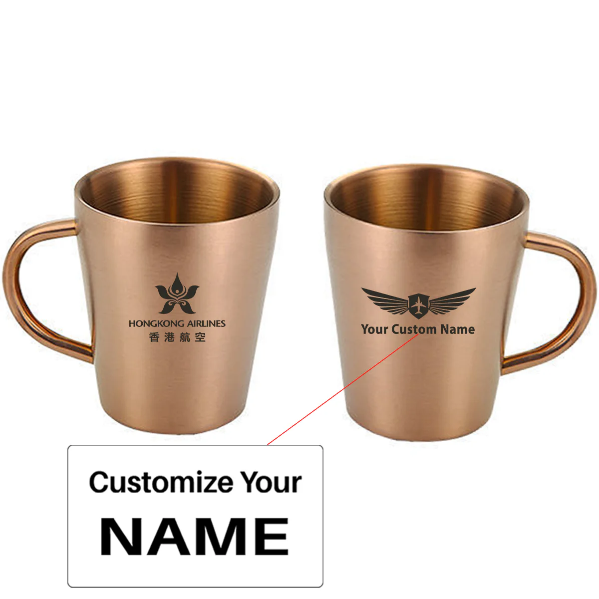 Hong Kong Airlines Designed Stainless Steel Coffee Mugs - Image 3