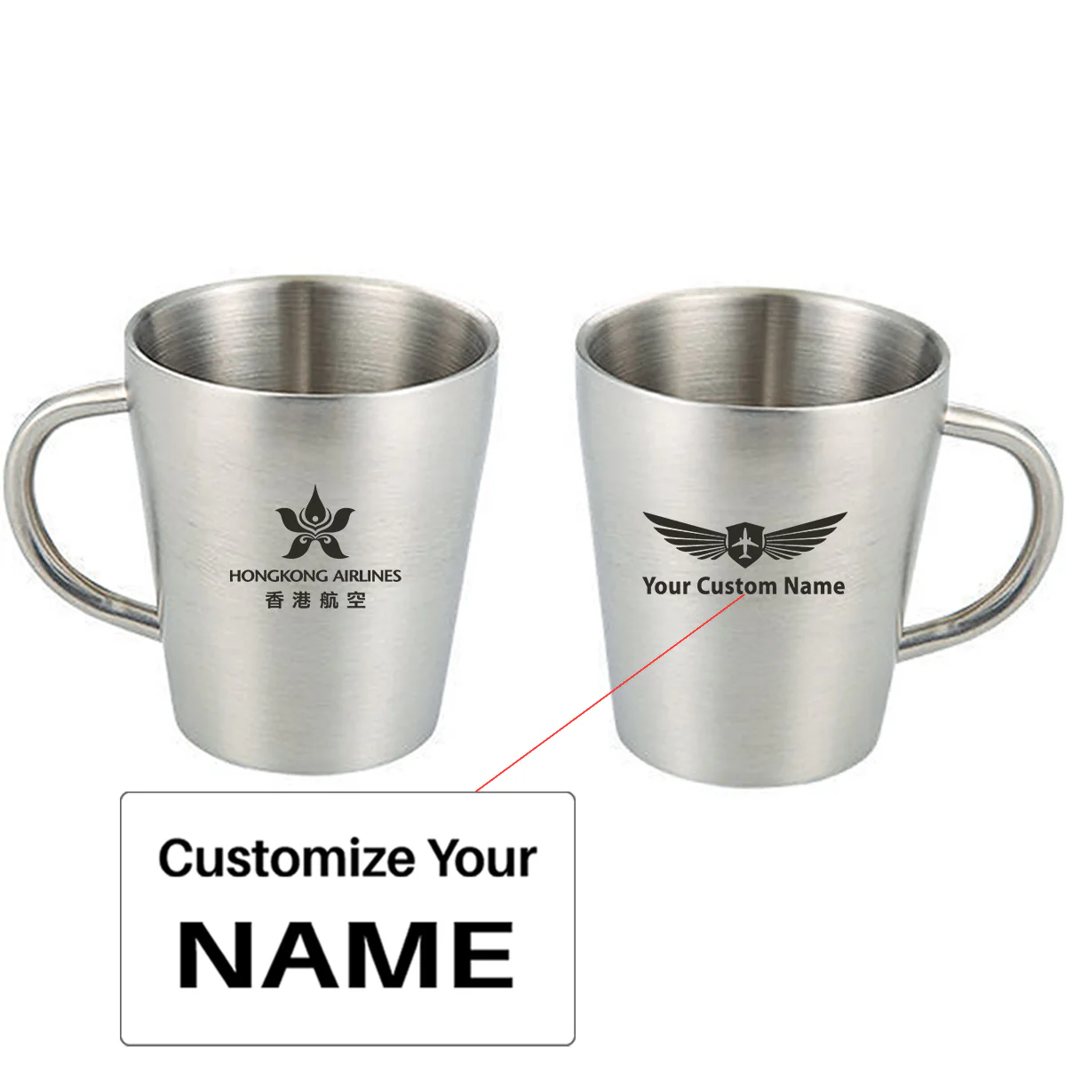 Hong Kong Airlines Designed Stainless Steel Coffee Mugs - Image 5