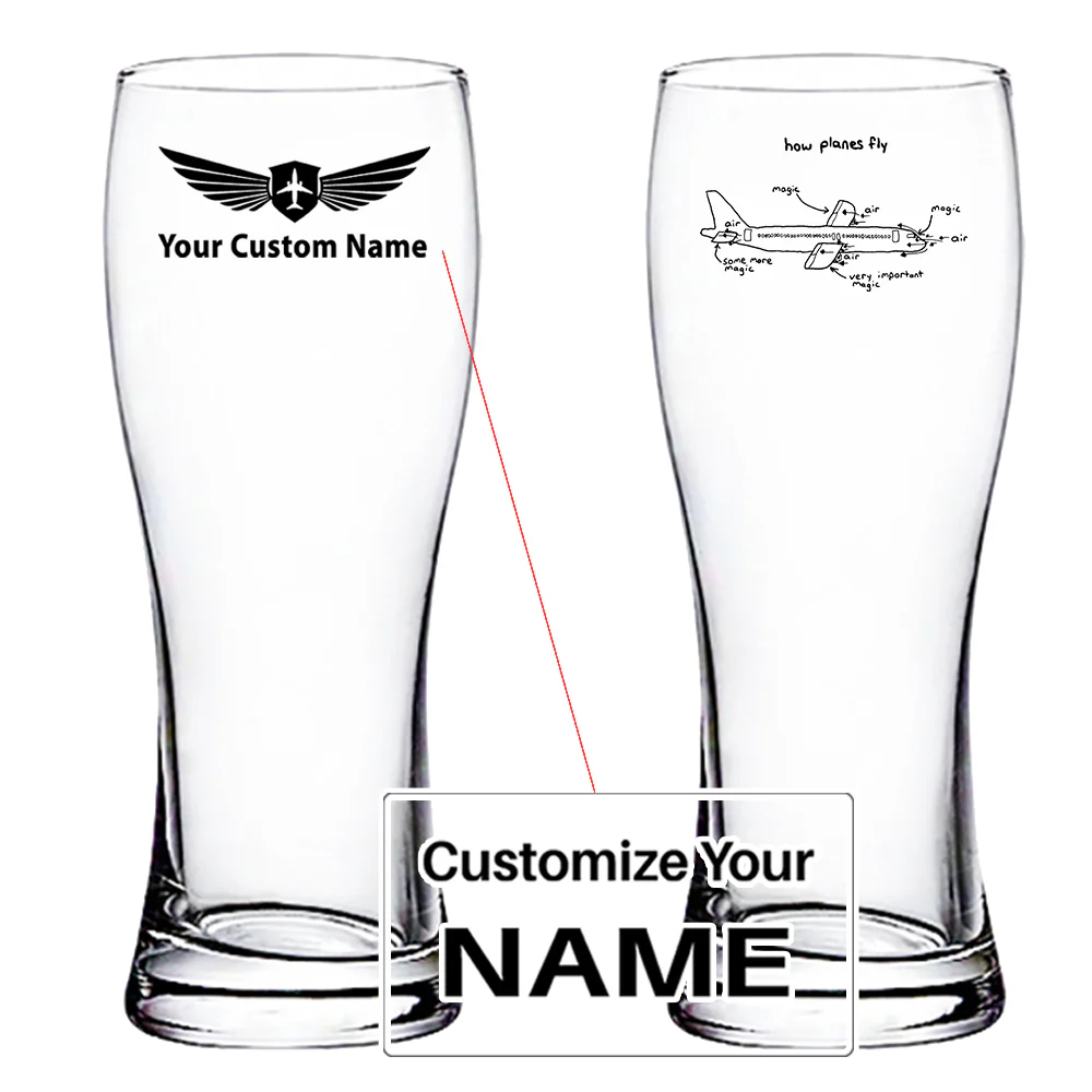 How Planes Fly Designed Pilsner Beer Glasses