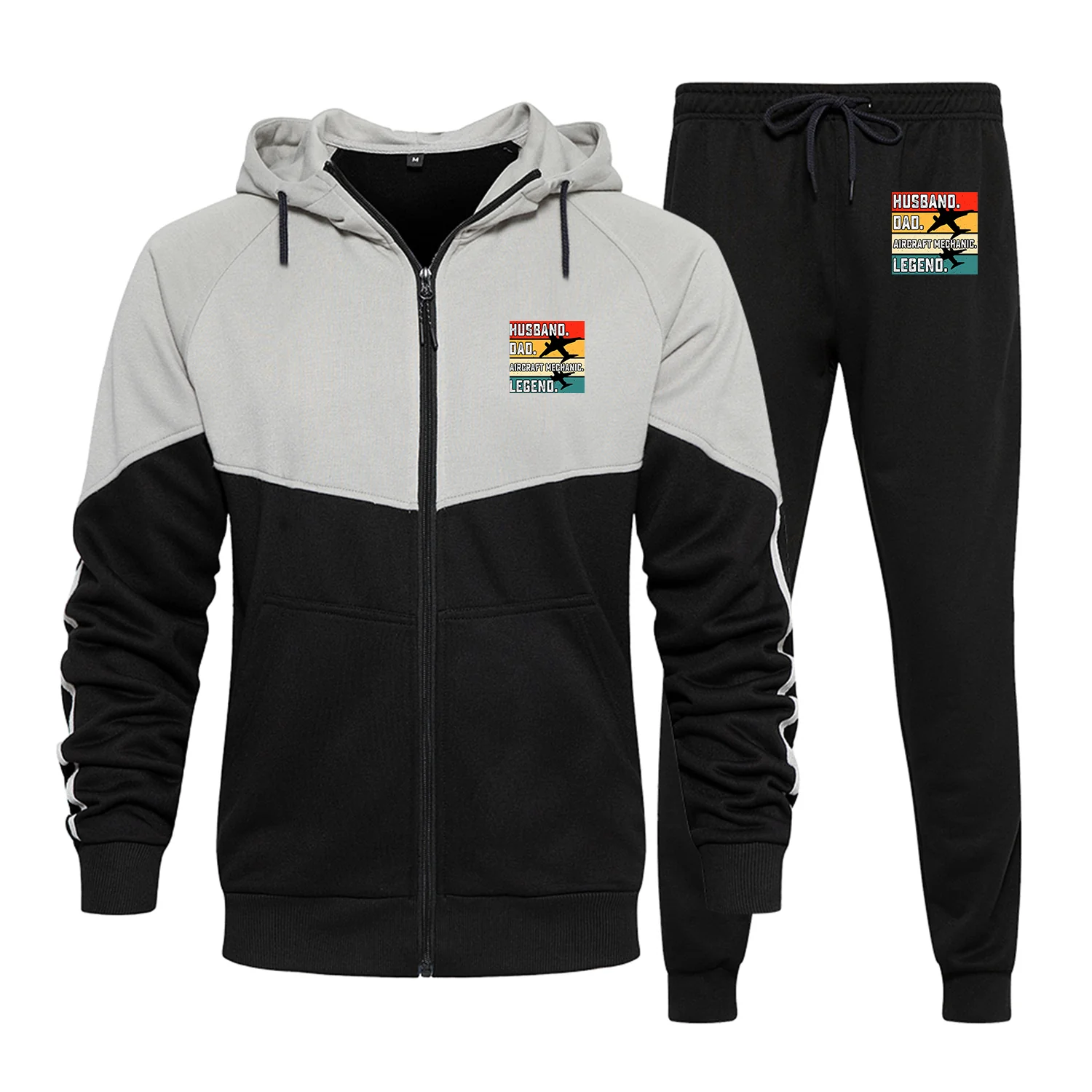 Husband & Dad & Aircraft Mechanic & Legend Designed Colourful Z. Hoodies & Sweatpants
