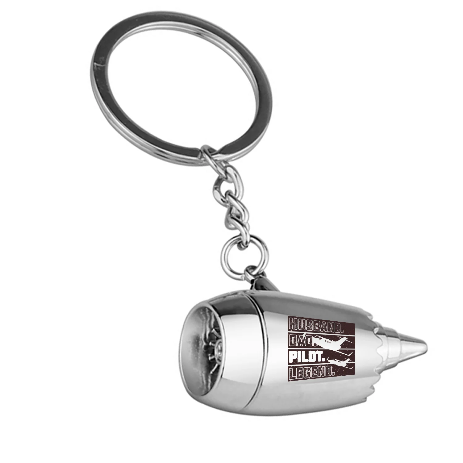 Husband & Dad & Pilot & Legend Jet Engine Turbine Key Chains - Image 2