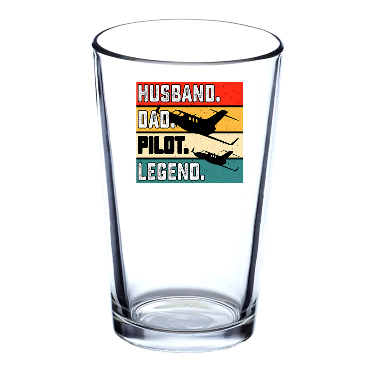 Husband & Dad & Pilot & Legend Designed Beer & Water Glasses - Image 2
