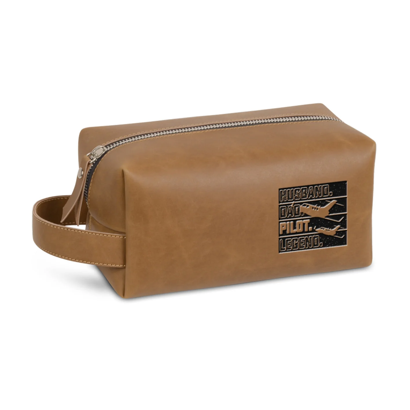 Husband & Dad & Pilot & Legend Designed Leather Clutch Toiletry Bag - Image 8