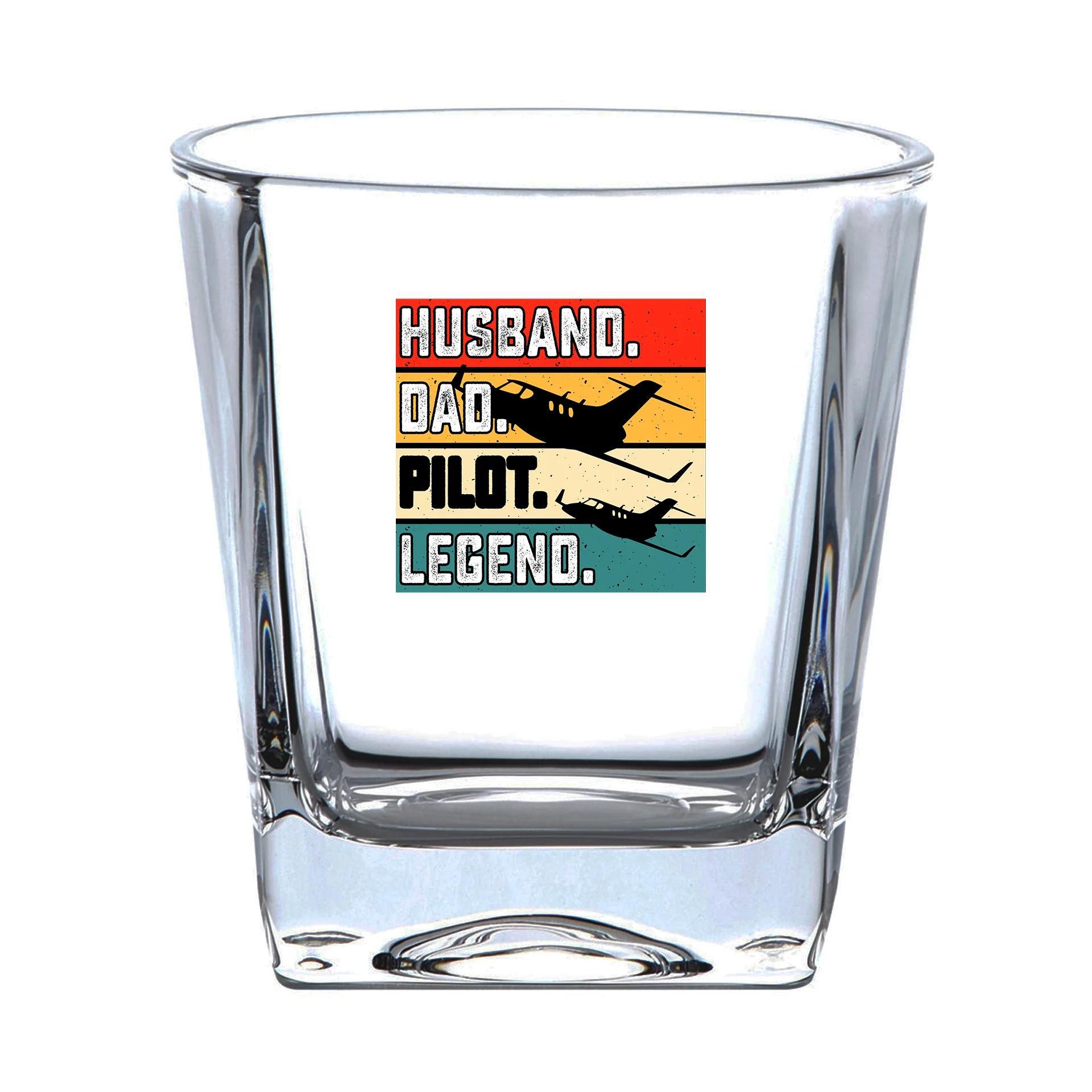 Husband & Dad & Pilot & Legend Designed Whiskey Glass - Image 2