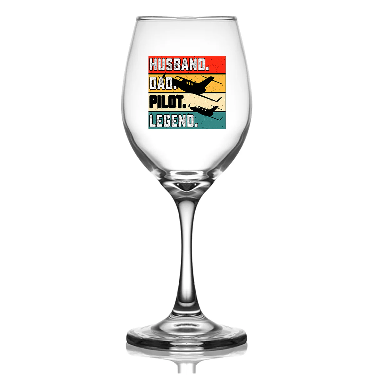 Husband & Dad & Pilot & Legend Designed Wine Glasses - Image 2
