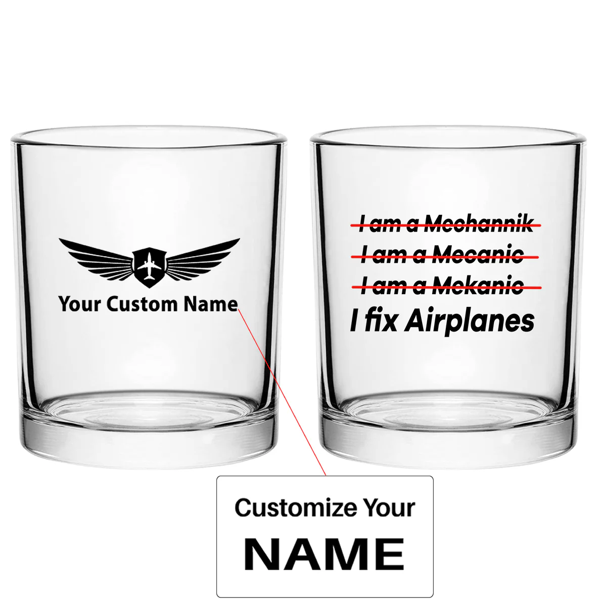 I Fix Airplanes Designed Special Whiskey Glasses