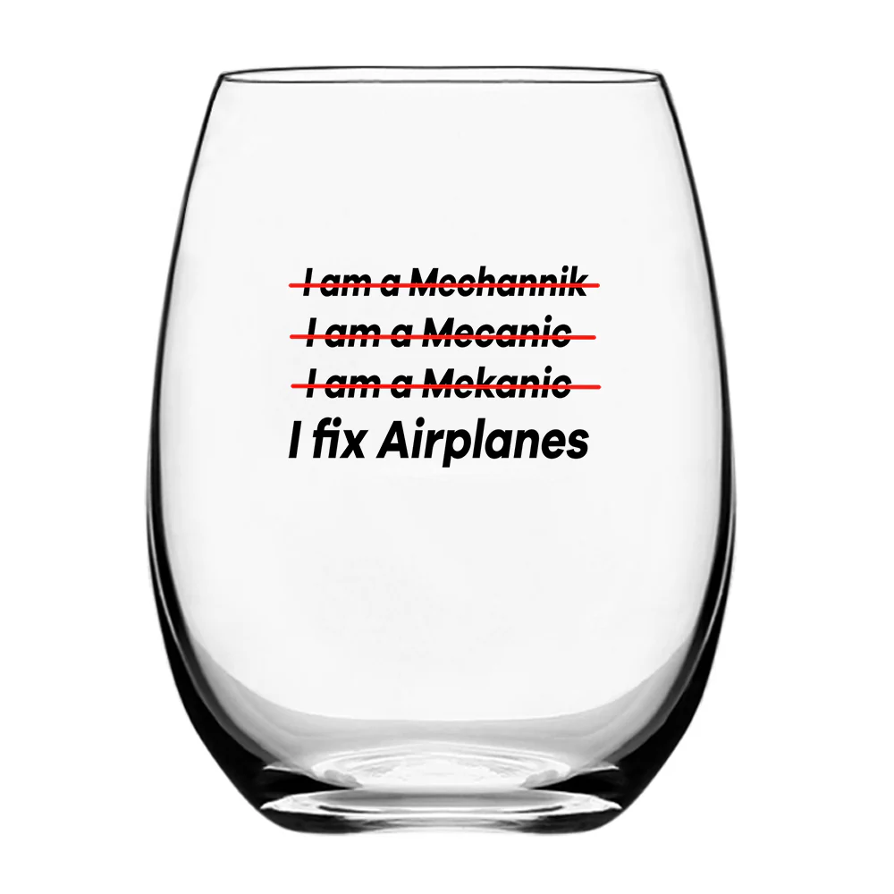 I Fix Airplanes Designed Water & Drink Glasses - Image 2