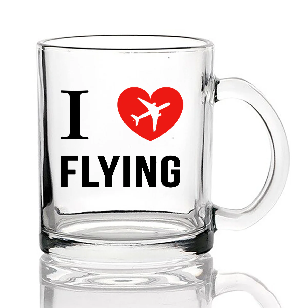 I Love Flying Designed Coffee & Tea Glasses - Image 2