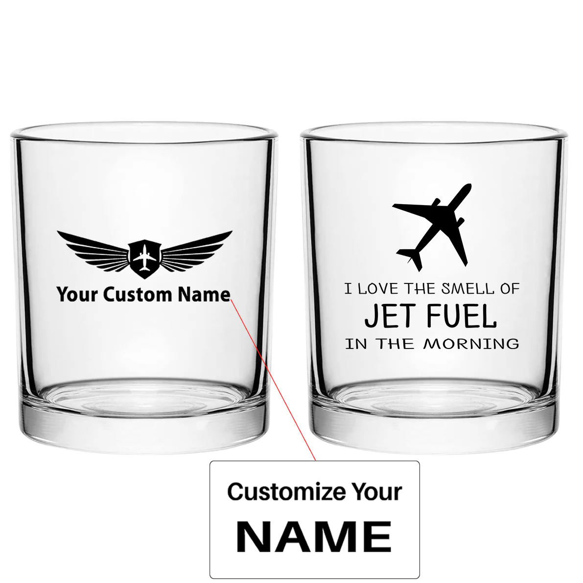 I Love The Smell Of Jet Fuel In The Morning Designed Special Whiskey Glasses