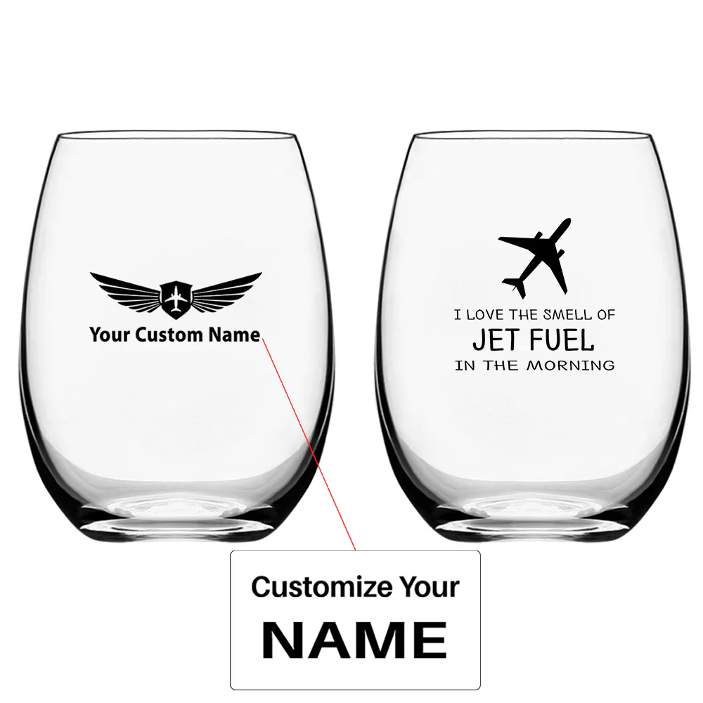 I Love The Smell Of Jet Fuel In The Morning Designed Water & Drink Glasses