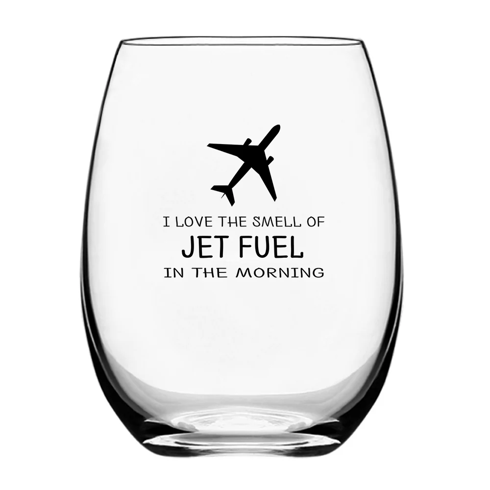 I Love The Smell Of Jet Fuel In The Morning Designed Water & Drink Glasses - Image 2