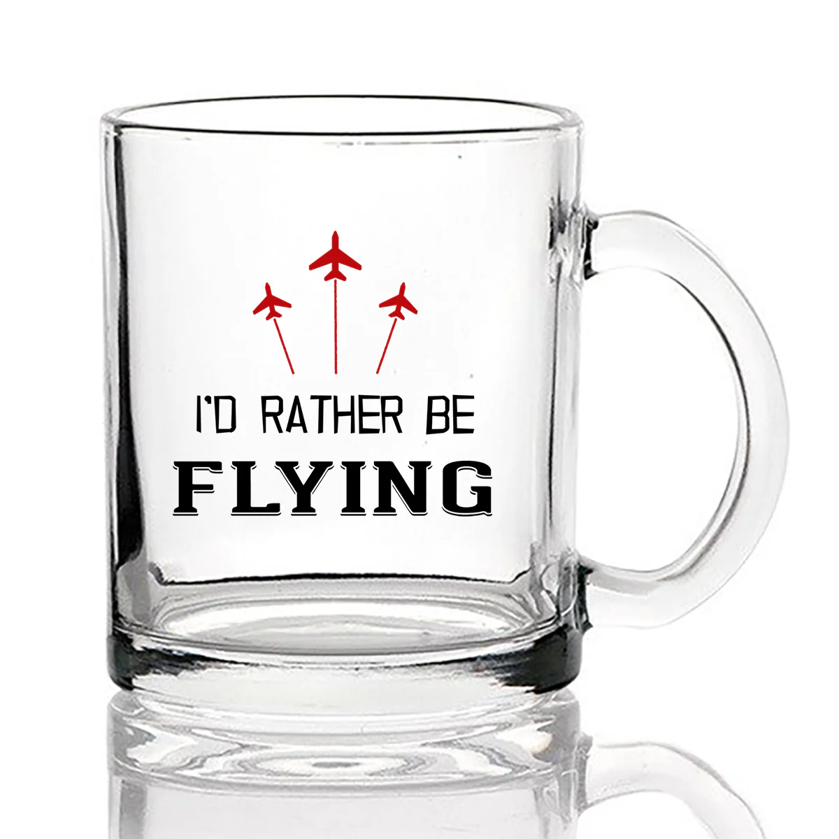 I'D Rather Be Flying Designed Coffee & Tea Glasses - Image 2