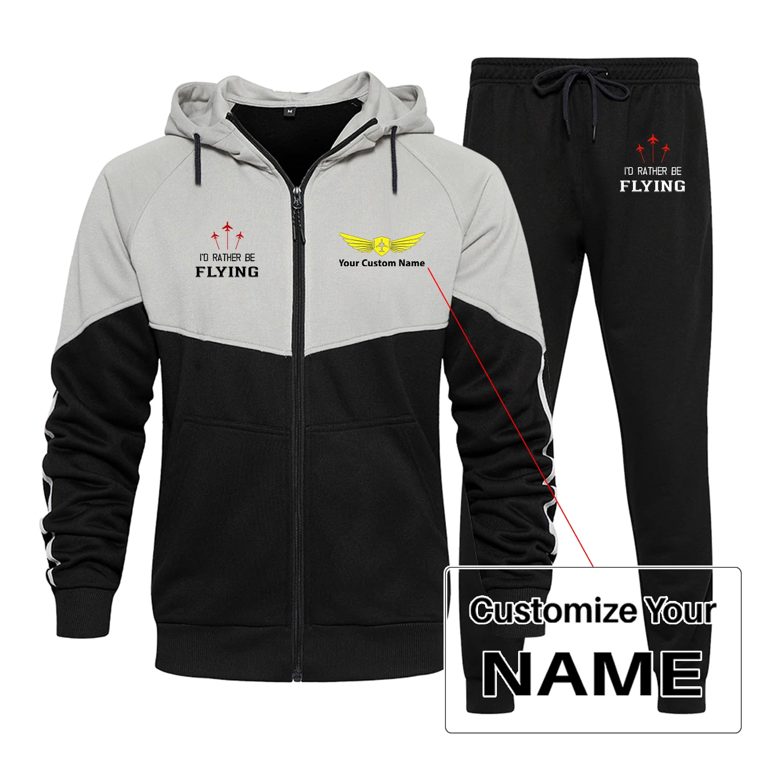 I'D Rather Be Flying Designed Colourful Z. Hoodies & Sweatpants - Image 2